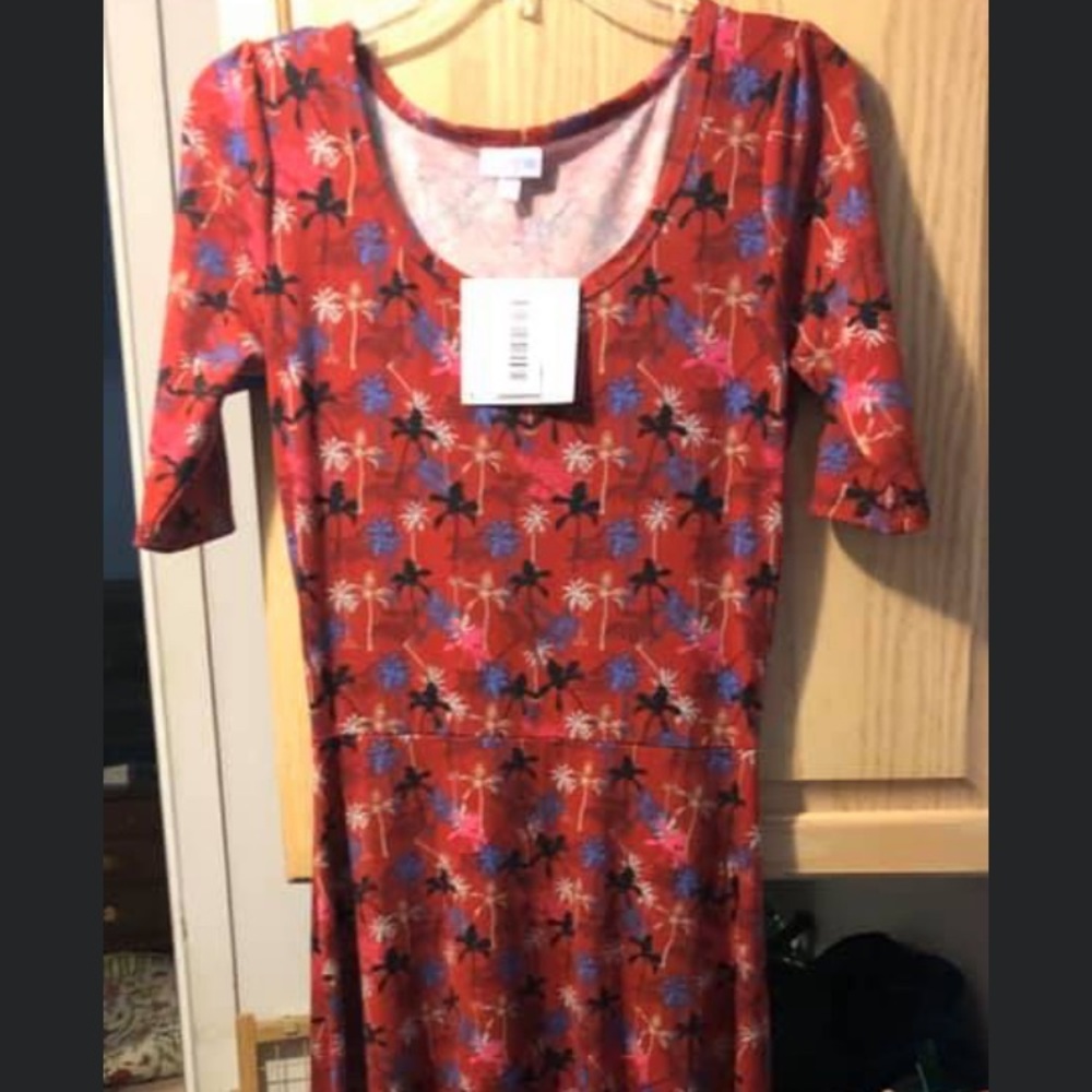 Red Lularoe Ana Maxi Dress, Small